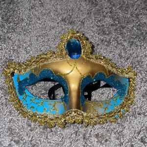 Blue & Gold Masquerade Mask